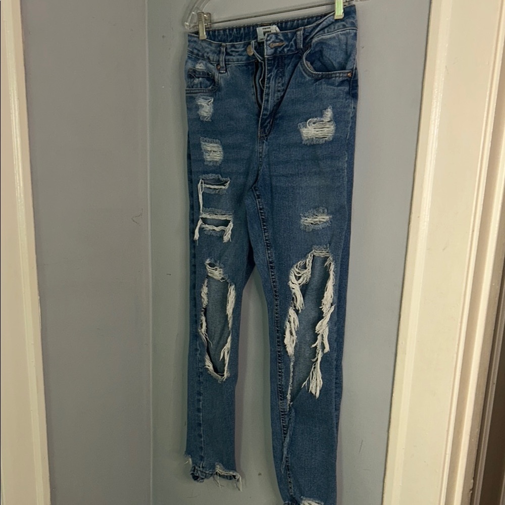 Refuge Blue Boyfriend Distressed Jeans